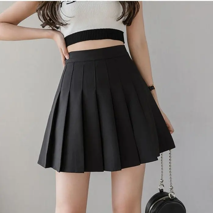 TONCHENGSD Women's High Waist Pleated Mini Skirt Skater Tennis Skirt (Black, M) | Casual & Classic Style - view 3