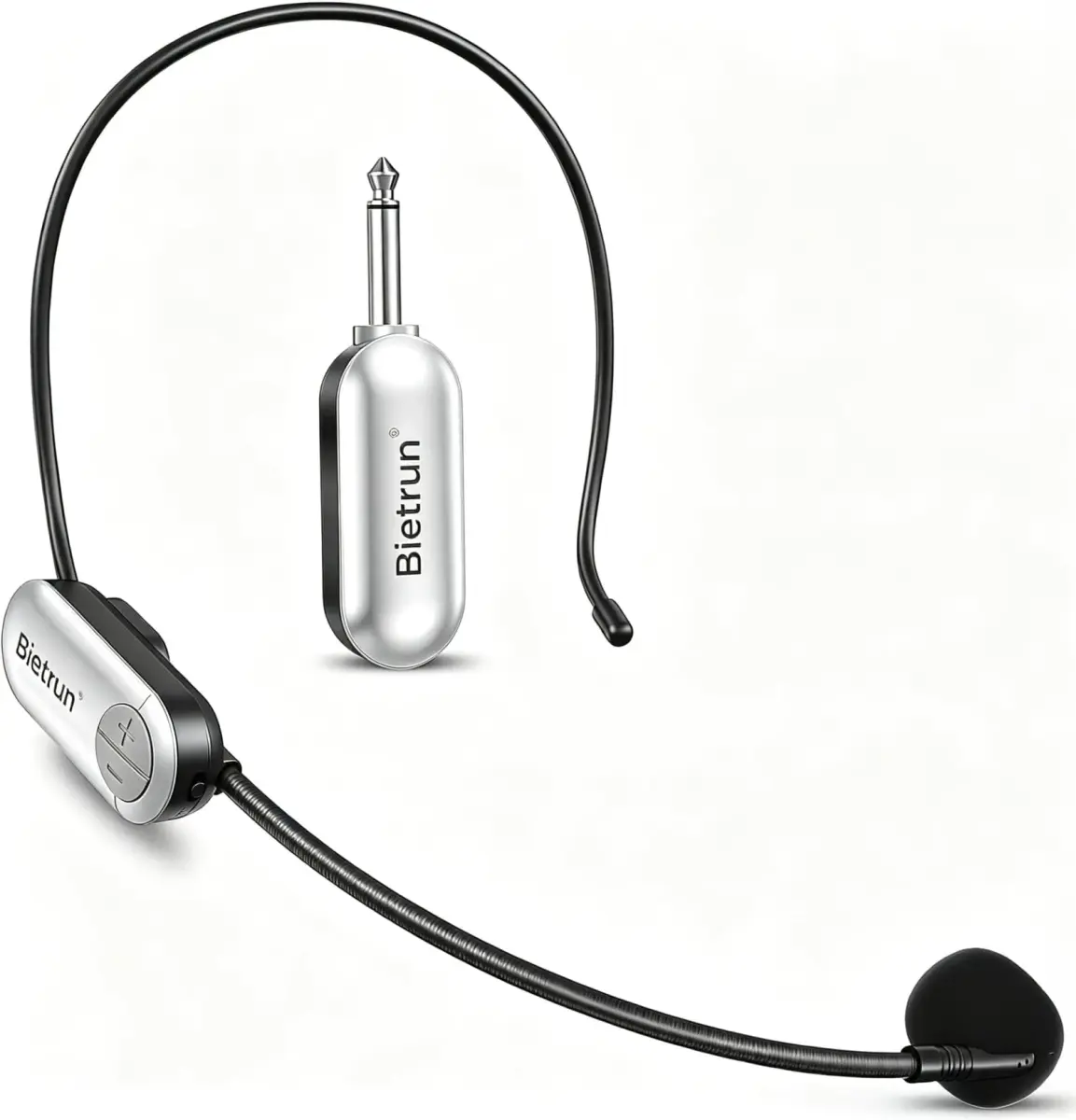 Bietrun UHF Wireless Microphone Headset & Handheld 2-in-1, 165ft Range, 6H Battery, 1/4'' Plug | Professional Karaoke & PA System Mic - main product image