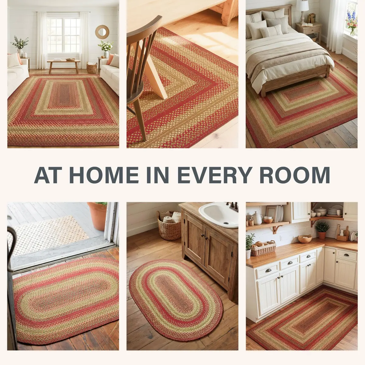 Homespice Cider Barn Braided Jute Runner Rug 55cm x 183cm (22" x 72") | Vibrant Fade-Resistant Color - view 3