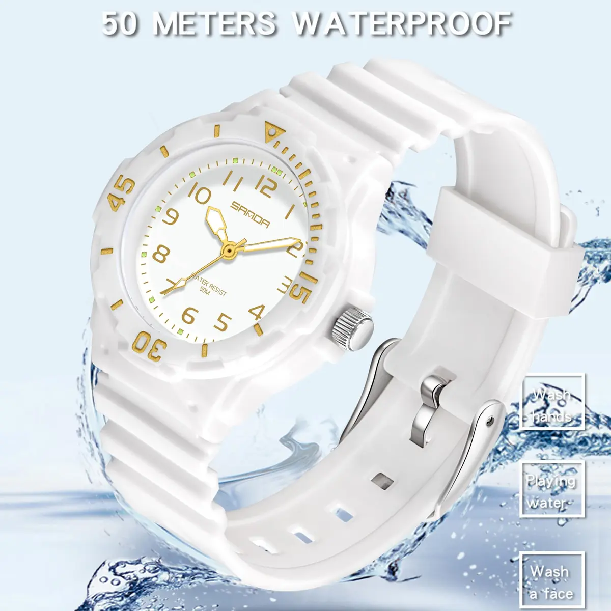 CNBRO Women's Watch Waterproof Nurse Sport Minimalist 32.6mm Resin Case | 50M Water-Resistant - view 4