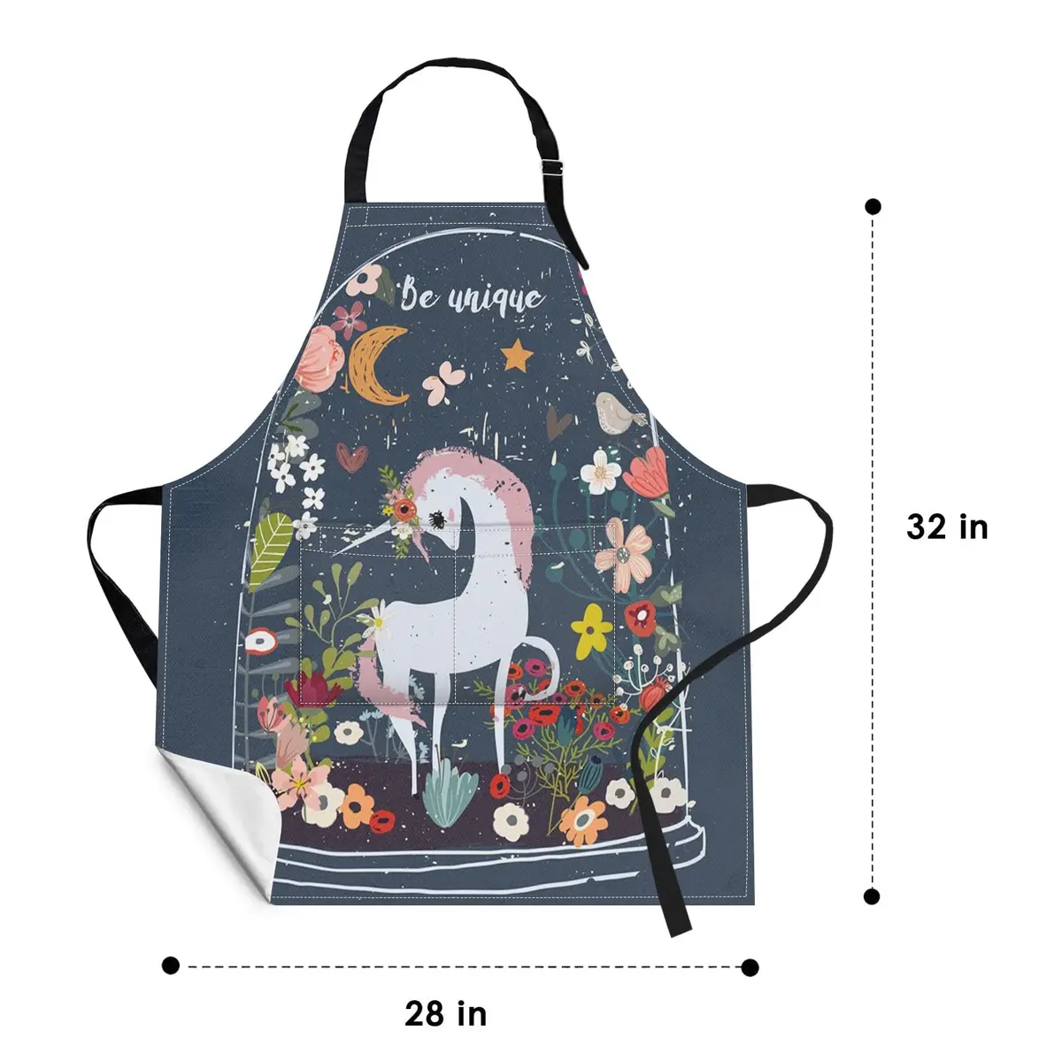 Britimes Apron with Pockets, 32x28 inch | Waterproof Polyester, Adjustable Neck & Waist - view 2