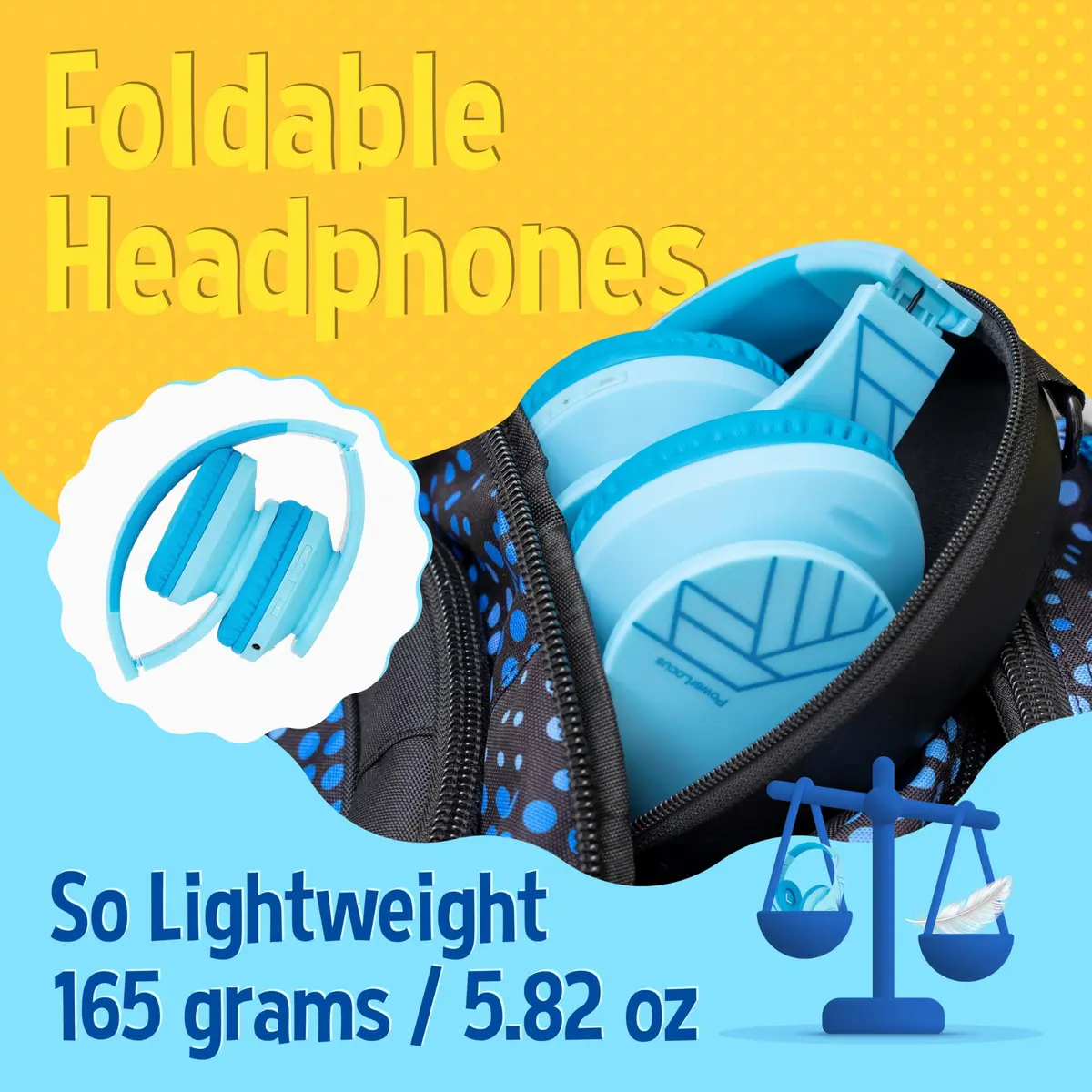 PowerLocus Kids Over-Ear Headphones Bluetooth Wireless 85DB | Safe, Foldable, 15H Play - view 3