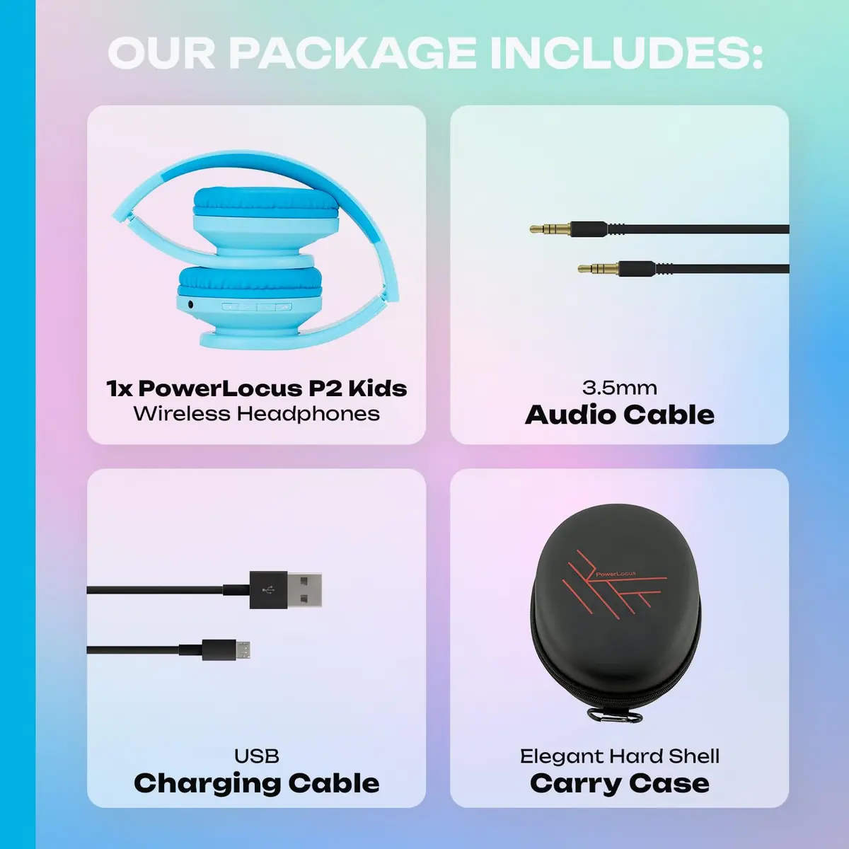 PowerLocus Kids Over-Ear Headphones Bluetooth Wireless 85DB | Safe, Foldable, 15H Play - view 7