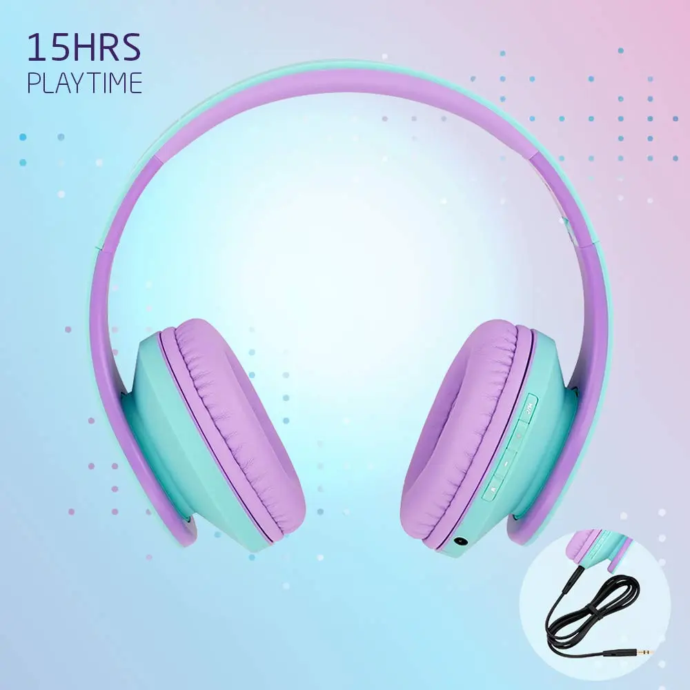 PowerLocus Kids Over-Ear Headphones Bluetooth Wireless | Safe 85DB, Foldable, 15H Play, Micro SD Mode - view 6
