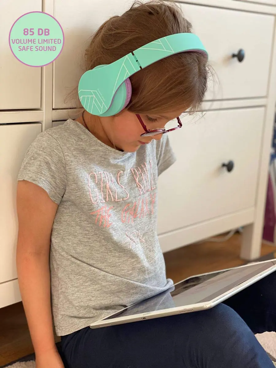 PowerLocus Kids Over-Ear Headphones Bluetooth Wireless | Safe 85DB, Foldable, 15H Play, Micro SD Mode - view 2