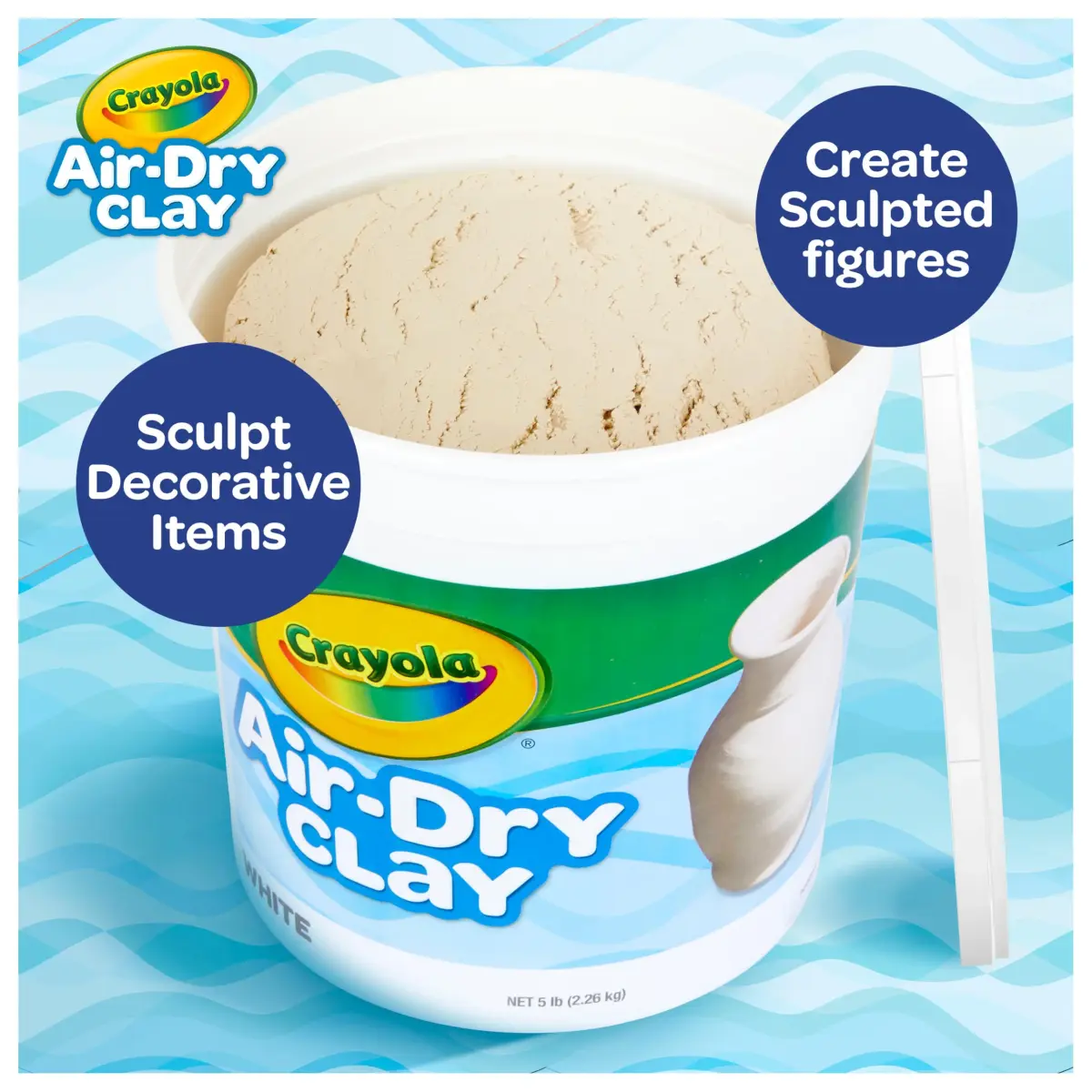 Crayola Air Dry Clay 5 lb (2.27 kg) | Non-Toxic White Modeling Clay for Kids & Art Classrooms - view 2
