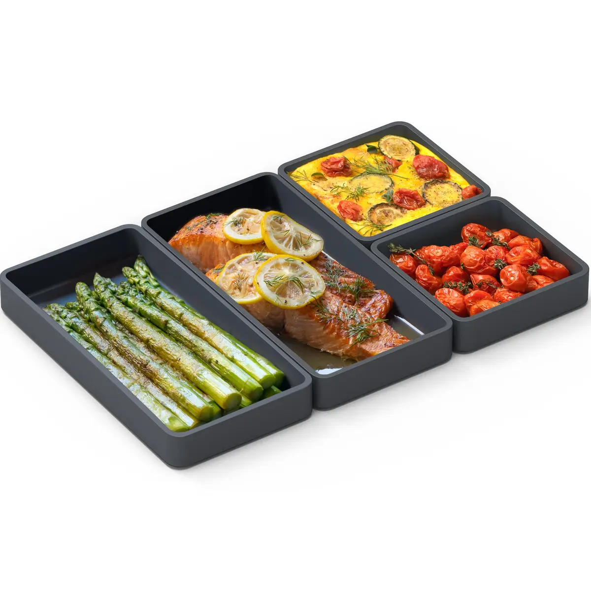 Prepd Cheat Sheets Silicone Sheet Pan Dividers (4-Pack) | Cook Multiple Dishes at Once - main product image