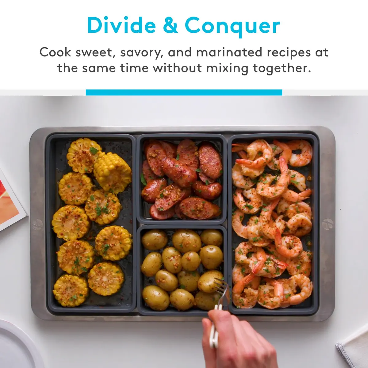 Prepd Cheat Sheets Silicone Sheet Pan Dividers (4-Pack) | Cook Multiple Dishes at Once - view 7