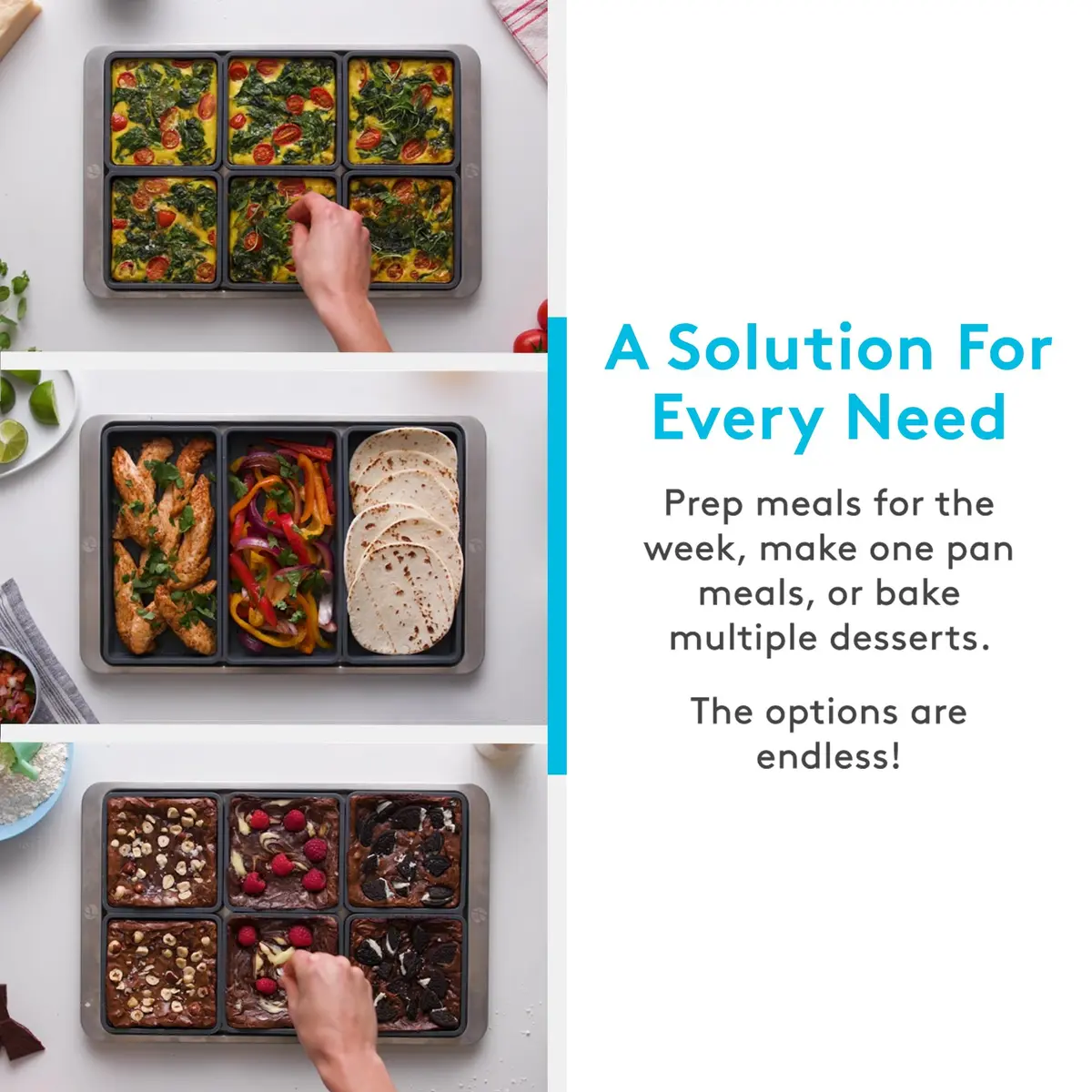 Prepd Cheat Sheets Silicone Sheet Pan Dividers (4-Pack) | Cook Multiple Dishes at Once - view 8
