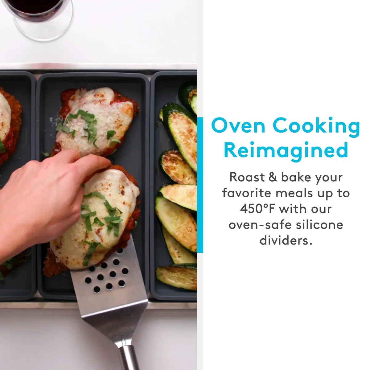 Prepd Cheat Sheets Silicone Sheet Pan Dividers (4-Pack) | Cook Multiple Dishes at Once - view 4