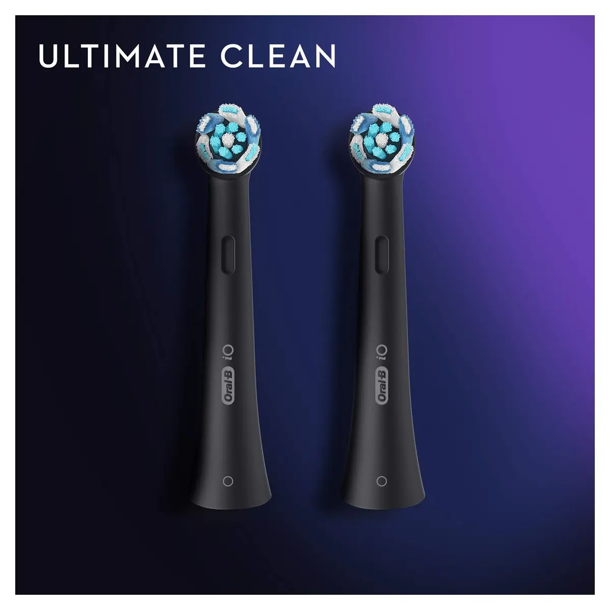 Oral-B iO Ultimate Clean Electric Toothbrush Head Replacement, Pack of 2, Black | Deeper Plaque Removal - view 2
