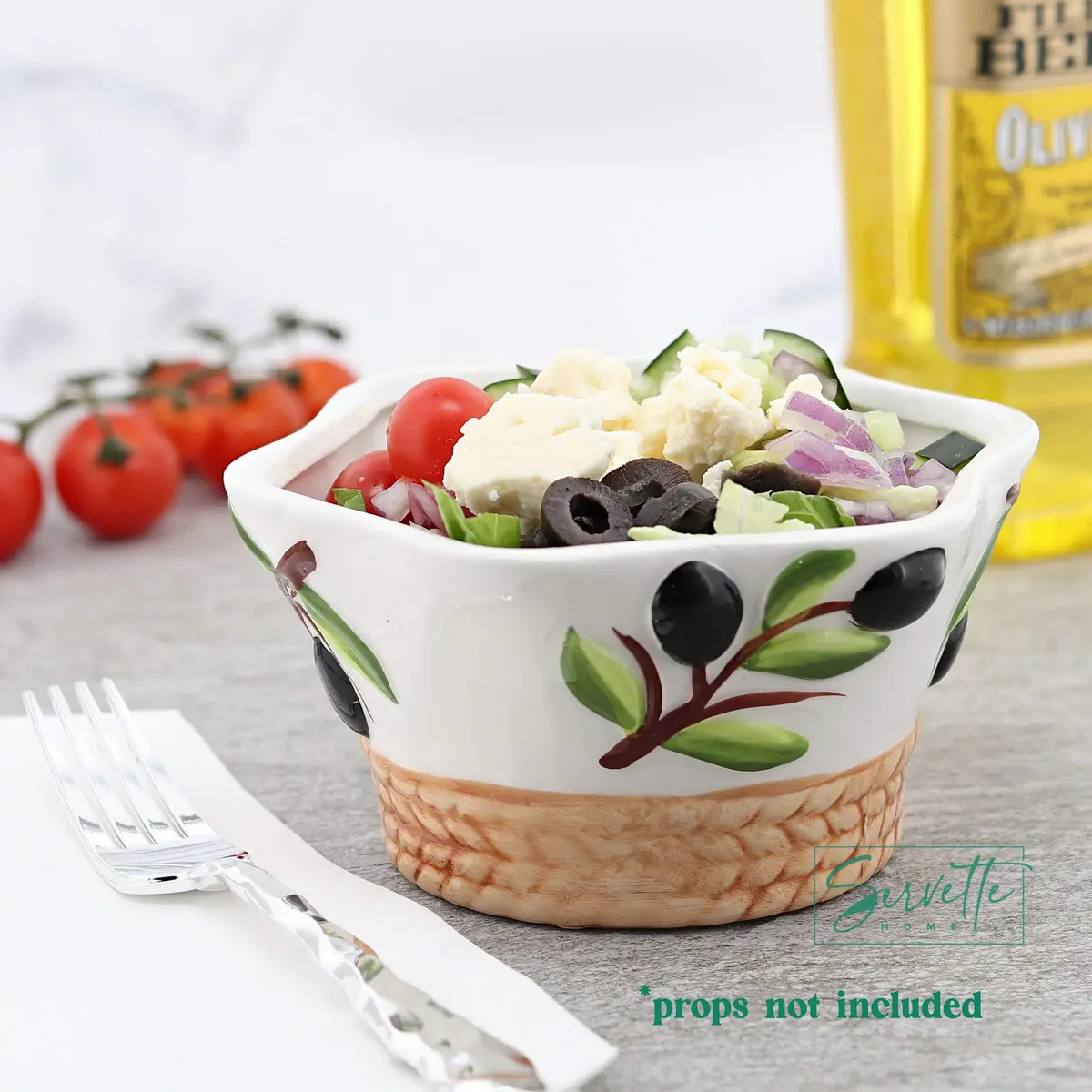 Servette Home Medium Ceramic Olive Salad Bowl 16.0 cm (5.75 Inches) Diameter, 7.6 cm (3 Inches) Height | Tuscany Inspired - view 2