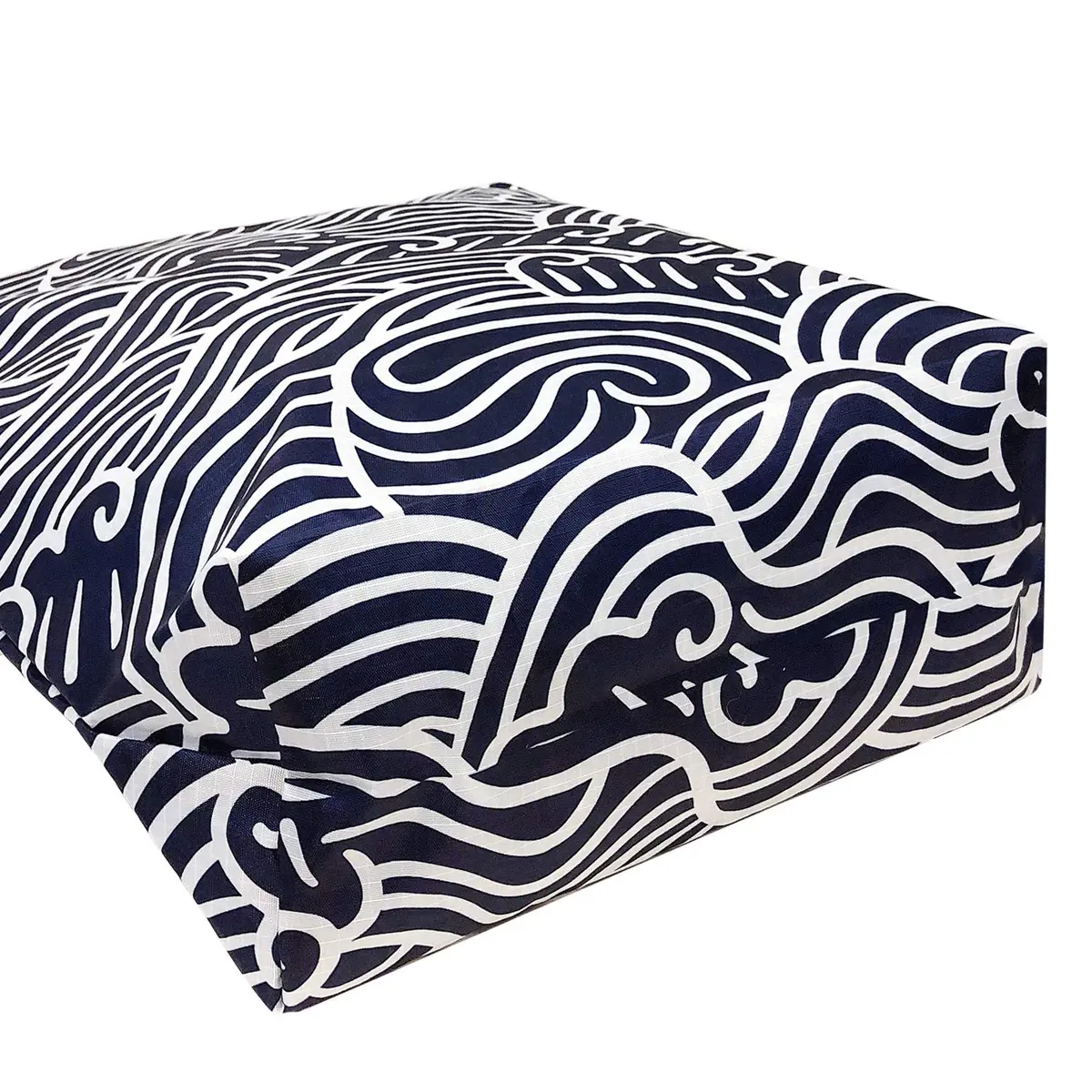 Wrapables Carryall Shopping Travel Tote Bag with Durable Ripstop Polyester - Foldable and Waterproof, Large, Navy Swirls | Compact, Water-Resistant & Spacious - view 6