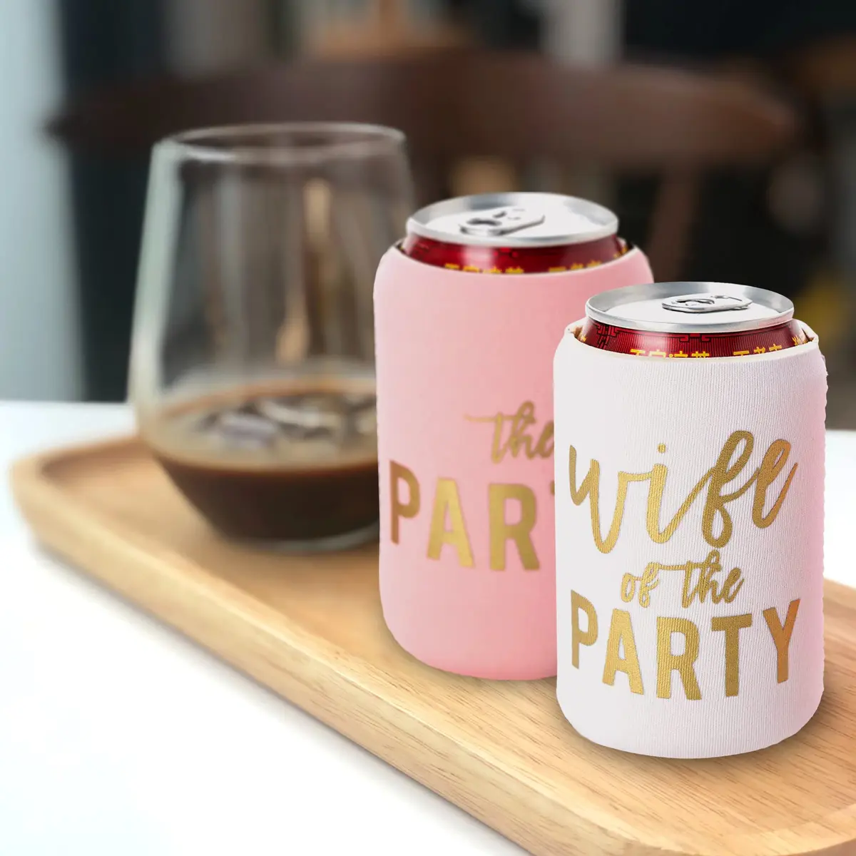 Your Dream Party Shop Wife of the Party Bachelorette Can Coolers (Set of 12, Pink) - view 6