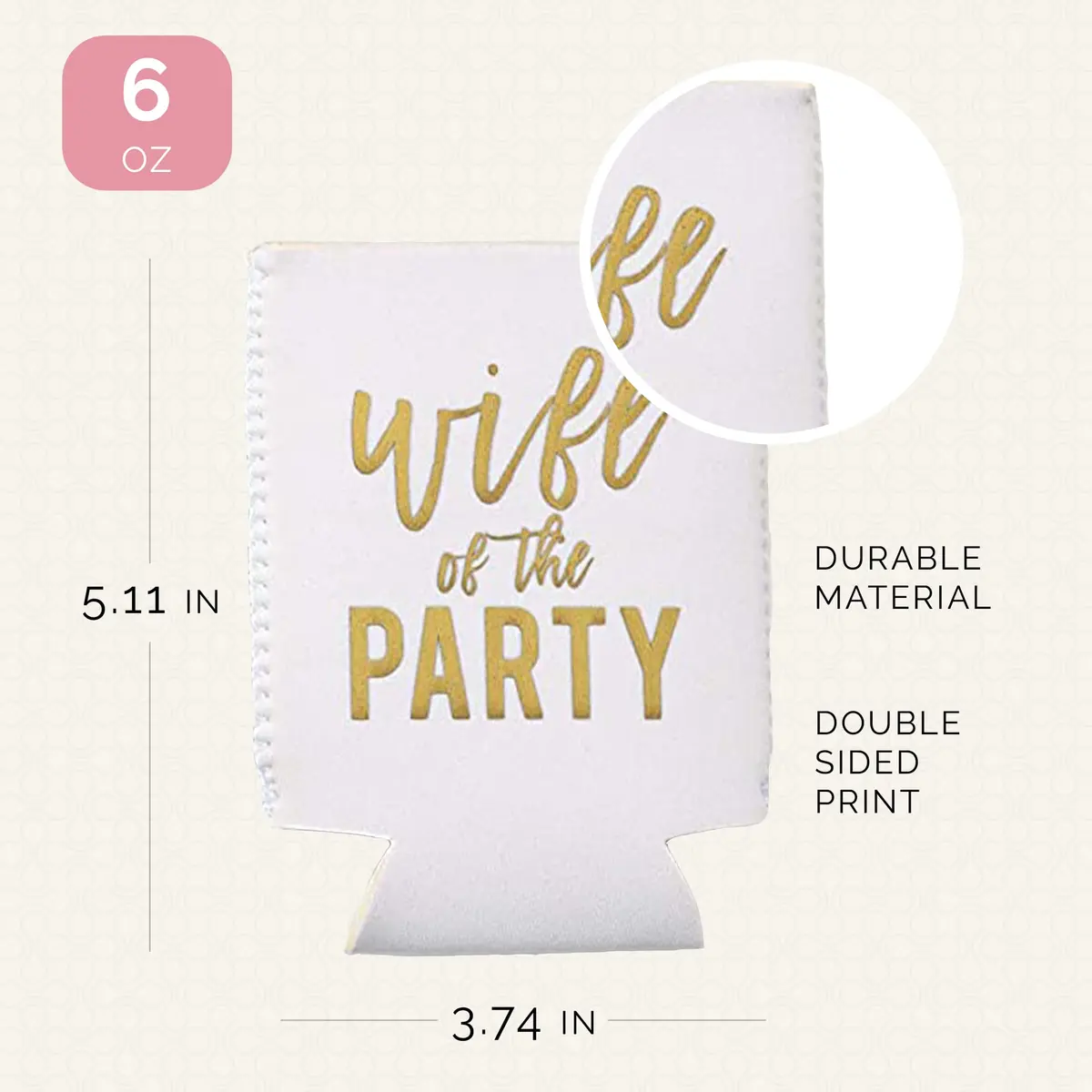 Your Dream Party Shop Wife of the Party Bachelorette Can Coolers (Set of 12, Pink) - view 7