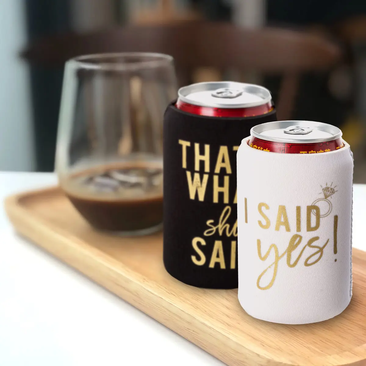 Your Dream Party Shop Black Beverage Insulator Set of 12 | Nashville Bachelorette Party Decor (Medium) - view 6