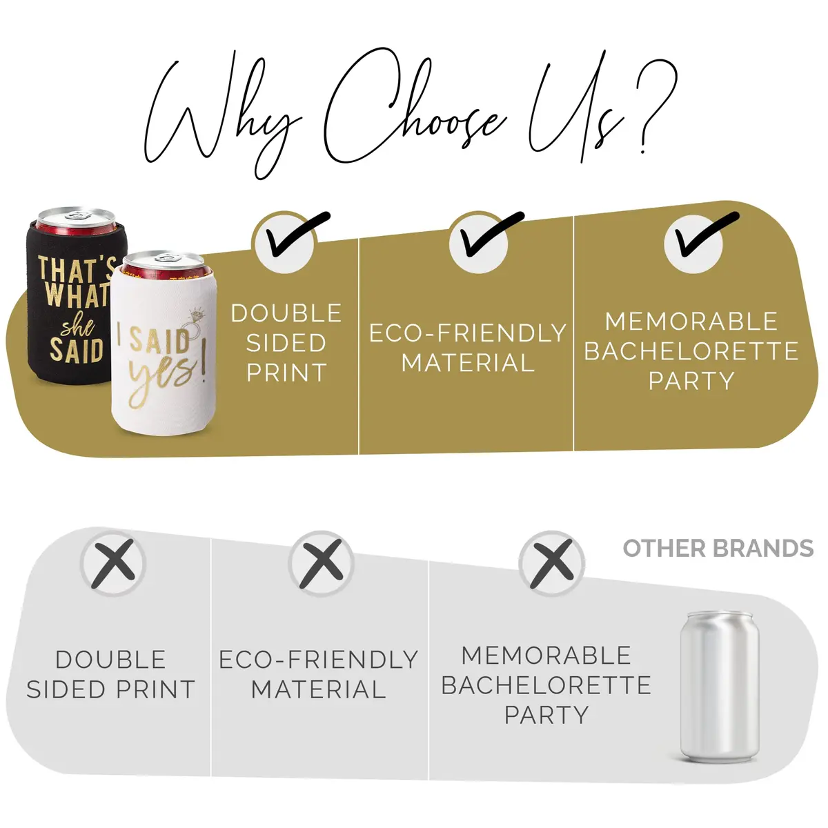 Your Dream Party Shop Black Beverage Insulator Set of 12 | Nashville Bachelorette Party Decor (Medium) - view 8