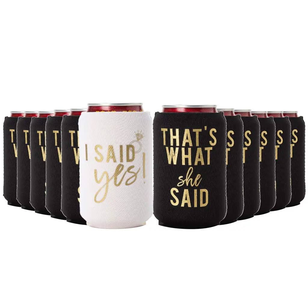 Your Dream Party Shop Black Beverage Insulator Set of 12 | Nashville Bachelorette Party Decor (Medium) - view 4