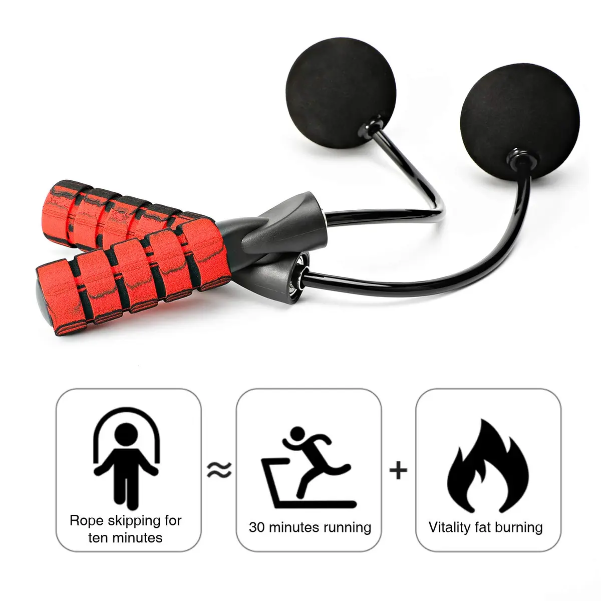 APLUGTEK Jump Rope Adjustable Weighted Cordless Fitness Rope for Men & Women | Tangle-Free, Portable - view 3