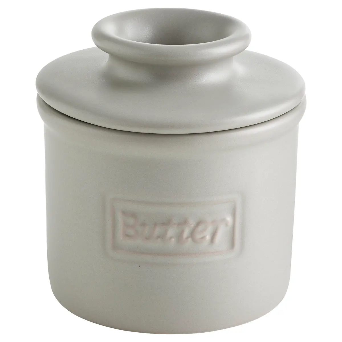 Butter Bell Crock by L. Tremain French Ceramic Butter Keeper, Stone | Keeps Butter Fresh & Spreadable Without Refrigeration - main product image