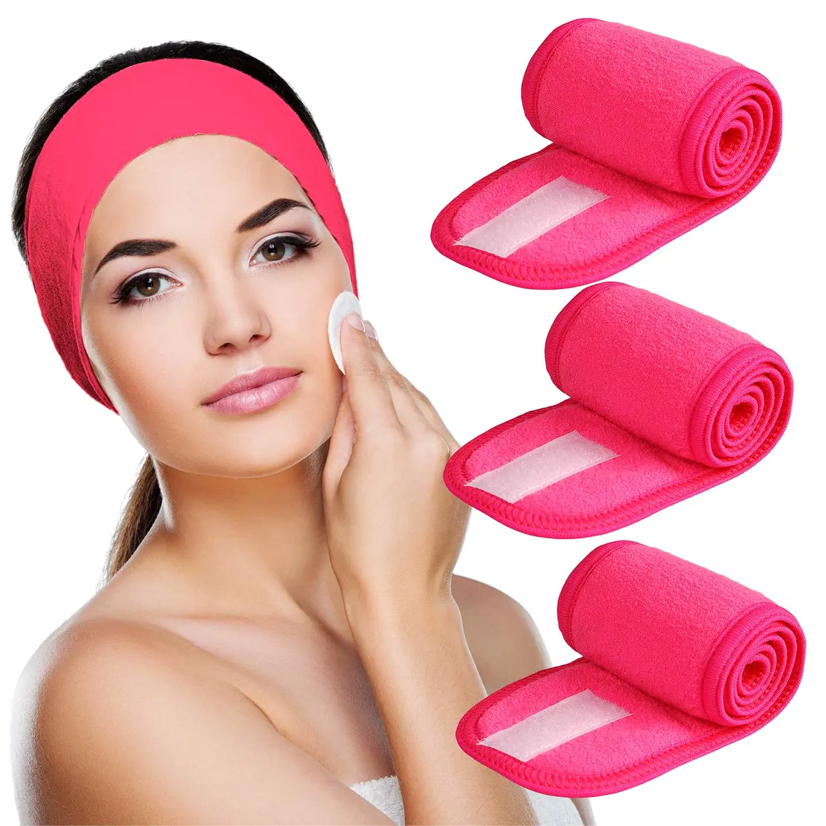Denfany Soft Terry Cloth Spa Headband | Adjustable & Washable for Face Washing, Yoga, Makeup Removal - main product image