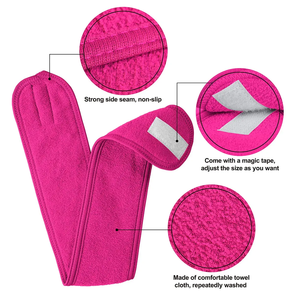 Denfany Soft Terry Cloth Spa Headband | Adjustable & Washable for Face Washing, Yoga, Makeup Removal - view 3