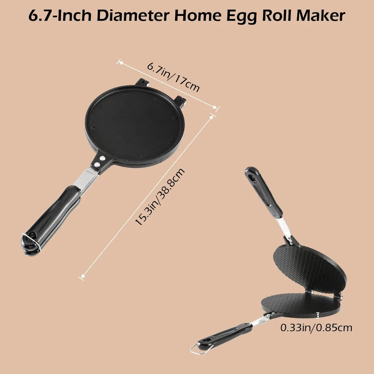 Dyna-Living Waffle Cone Maker Ice Cream Cone Maker, 17cm (6.7") Round Shape | Gas Stove Compatible - view 2