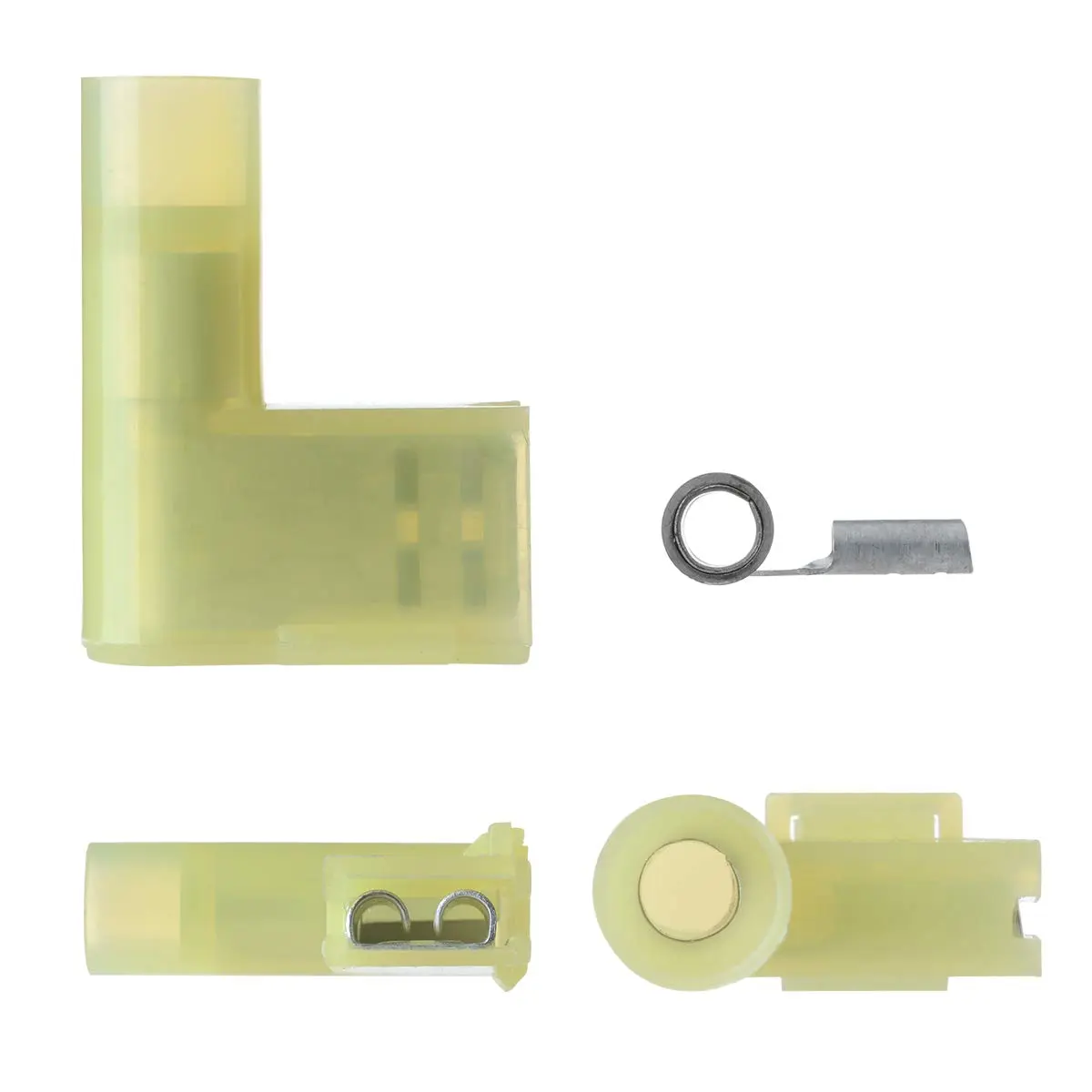 XHF 90 Degree 12-10 AWG Flag Shaped Right Angle Spade Connectors Nylon Fully Insulated 50 Pcs | RoHS, CE & CSA Certified - view 3