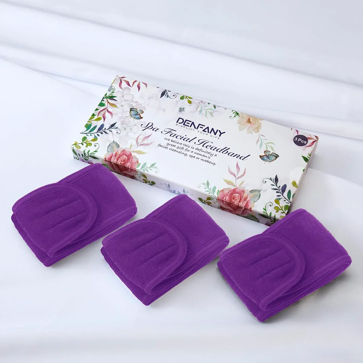 Denfany Soft Terry Cloth Spa Headband | Adjustable & Washable for Face Washing, Yoga, Makeup Removal - view 4