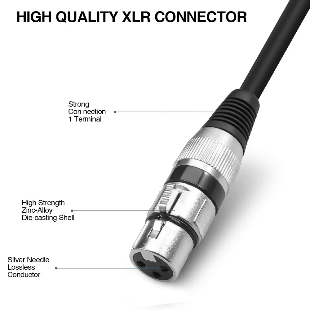 Disino USB Microphone Cable,XLR Female to USB Mic Link Converter Cable,6 feet | Professional Audio Connection - view 2