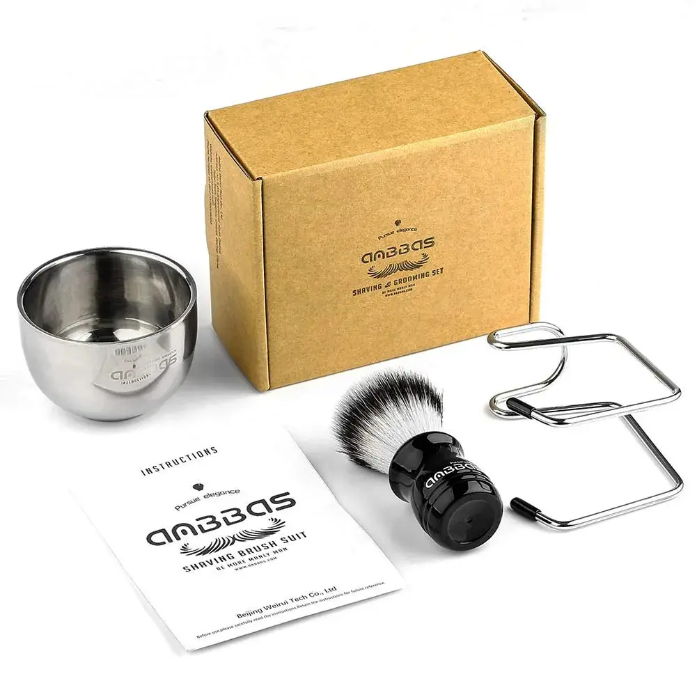 Anbbas Synthetic Badger Shaving Brush Set with Stand and Bowl | 22mm Knot - view 6