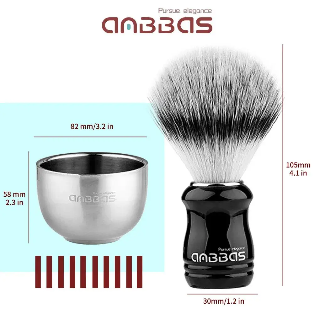 Anbbas Synthetic Badger Shaving Brush Set with Stand and Bowl | 22mm Knot - view 3