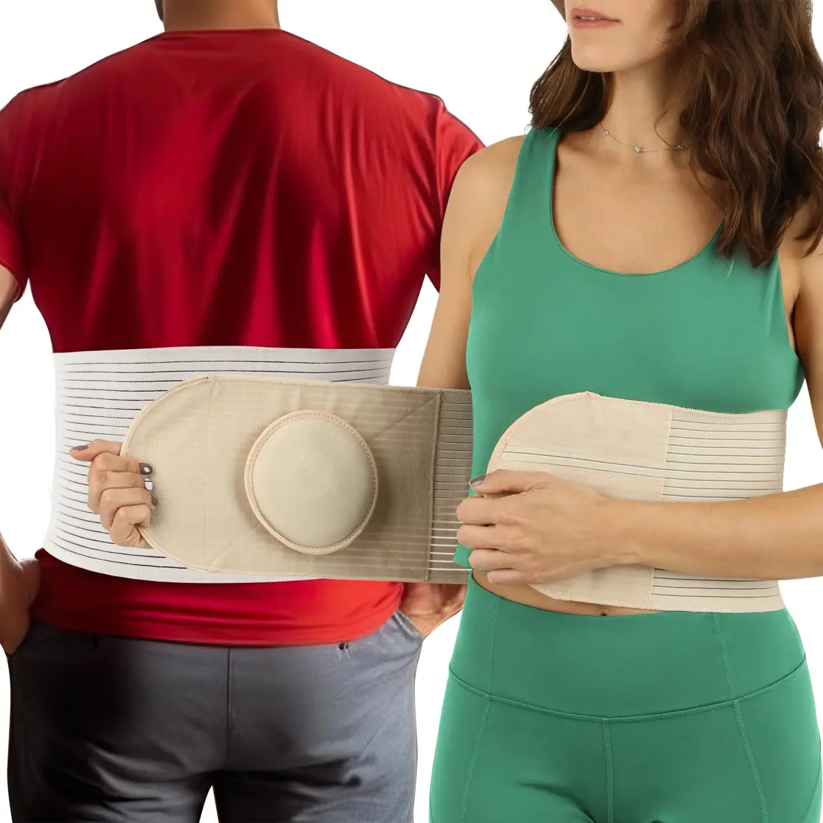 ARMSTRONG AMERICA Hernia Belt for Men or Women, C Section Belly Binder & Abdominal Binder, Post Surgery & Pregnancy Tummy Tuck, Postpartum Belly Band Wrap (S/M, Beige) - main product image