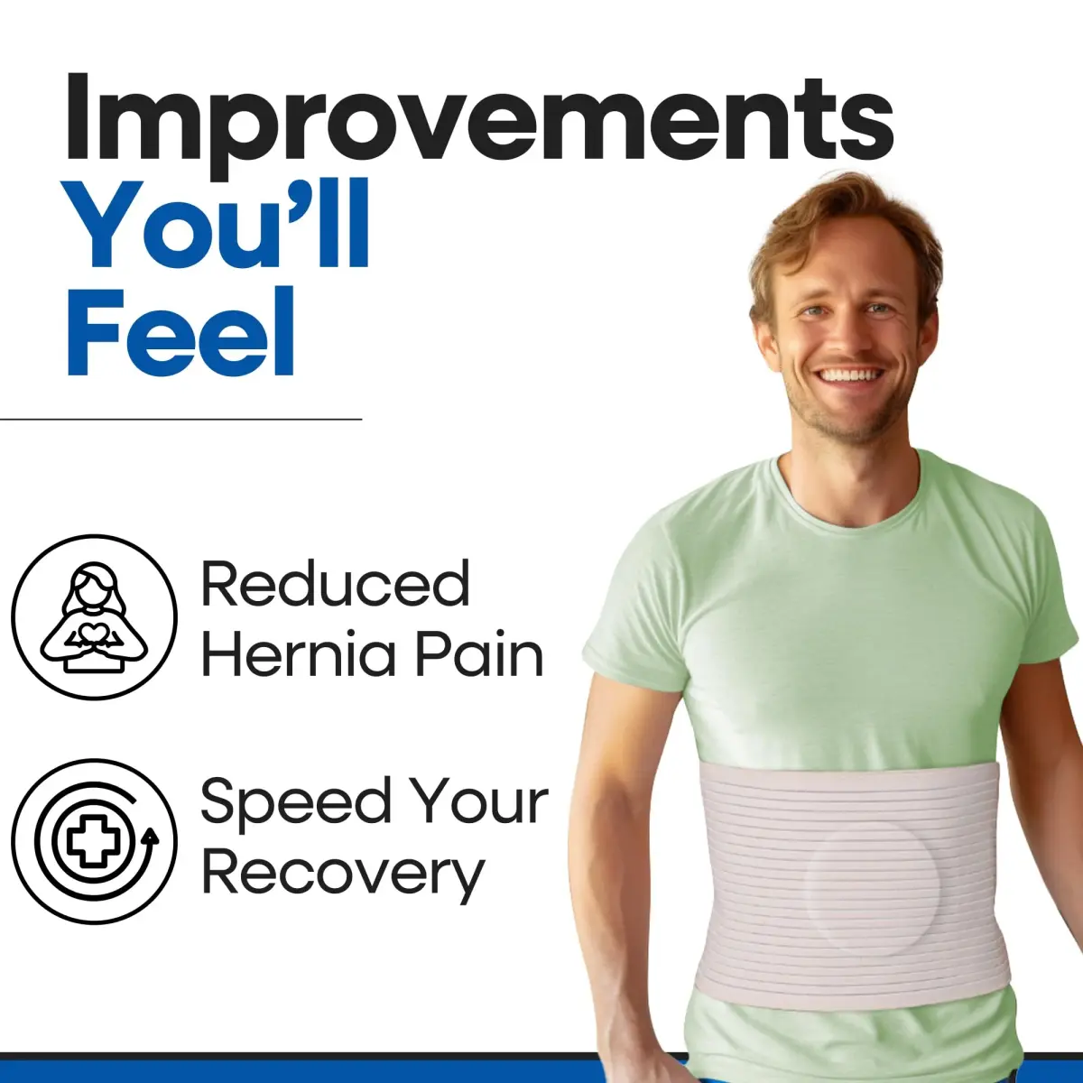 ARMSTRONG AMERICA Hernia Belt for Men or Women, C Section Belly Binder & Abdominal Binder, Post Surgery & Pregnancy Tummy Tuck, Postpartum Belly Band Wrap (S/M, Beige) - view 4