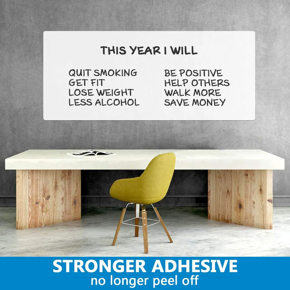 AFMAT Dry Erase Whiteboard Paper 8x4 ft | No Ghost, Wall Sticker, Adhesive, 6 Markers - view 3