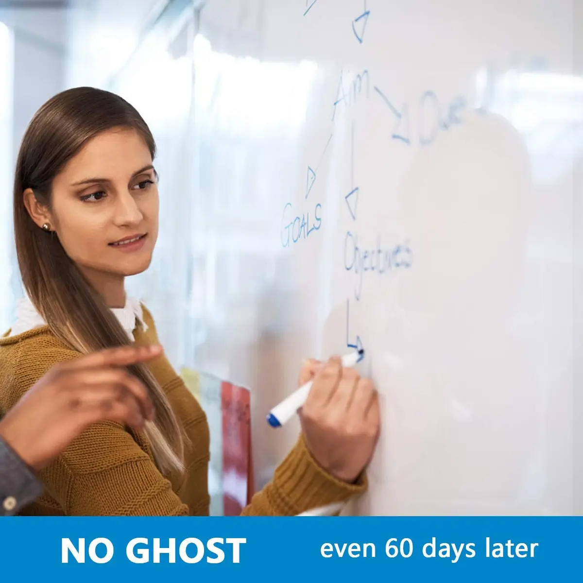 AFMAT Dry Erase Whiteboard Paper 8x4 ft | No Ghost, Wall Sticker, Adhesive, 6 Markers - view 4