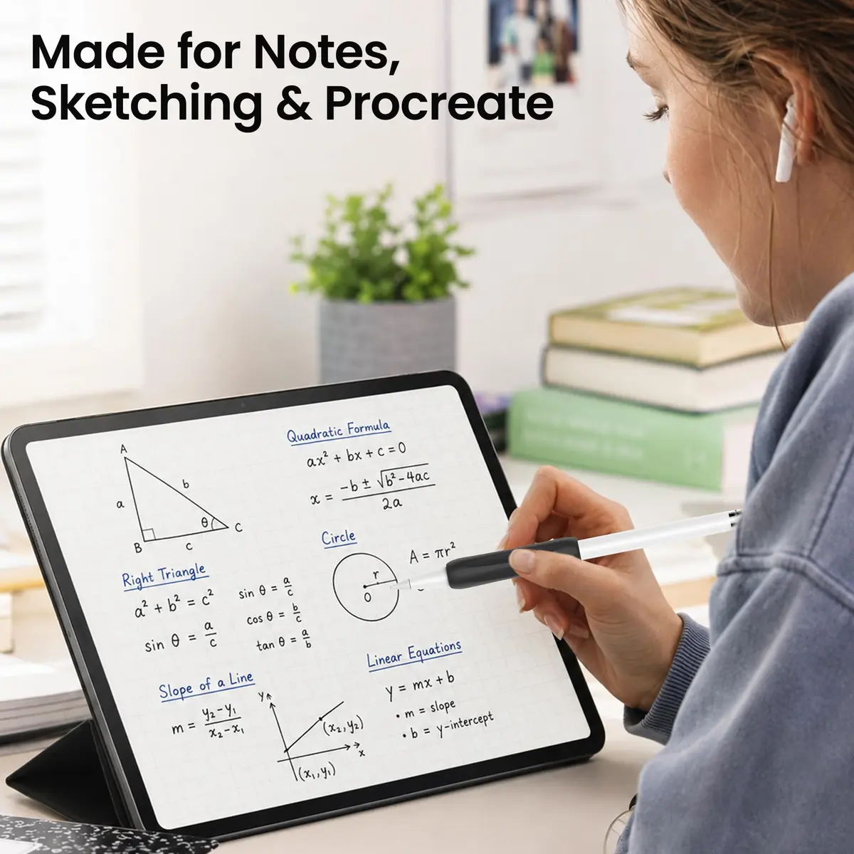 Delidigi Apple Pencil Grip, Ergonomic Silicone Sleeve for 1st/2nd Gen | Soft Anti-Slip, No-Roll Design - view 6