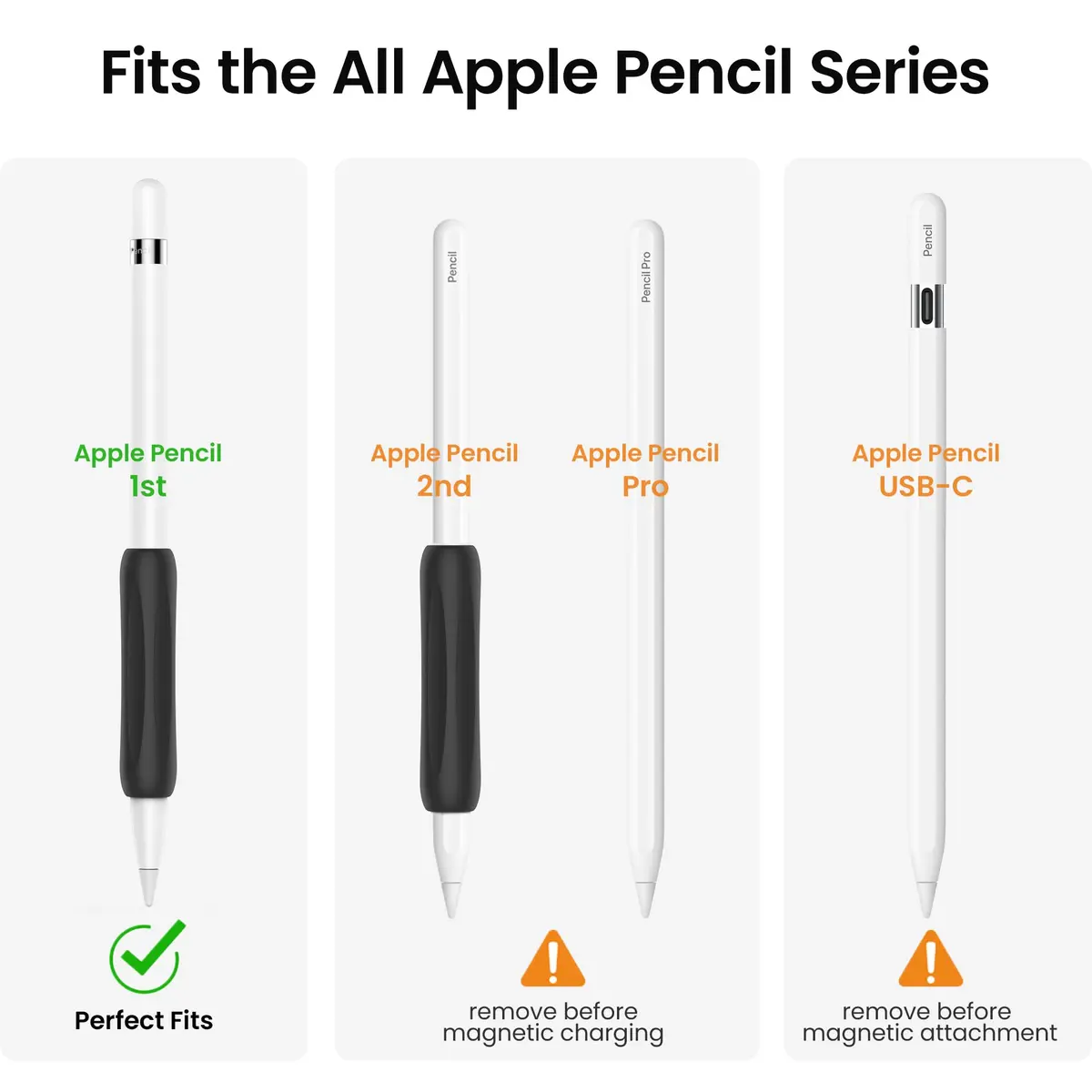 Delidigi Apple Pencil Grip, Ergonomic Silicone Sleeve for 1st/2nd Gen | Soft Anti-Slip, No-Roll Design - view 2