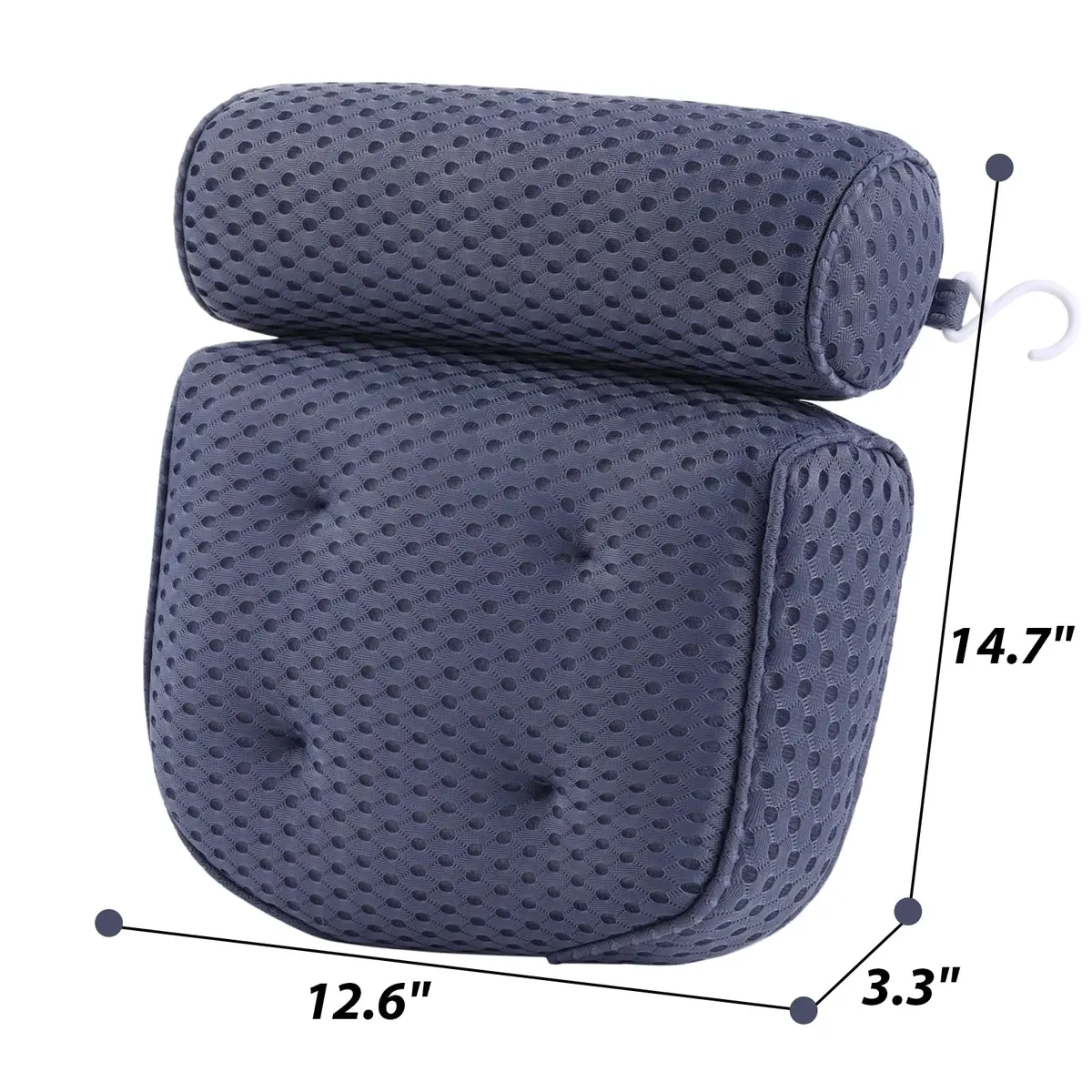 AEROiVi Luxury Bath Pillow for Tub | Soft Mesh, 6 Strong Suction Cups, Blue - view 6