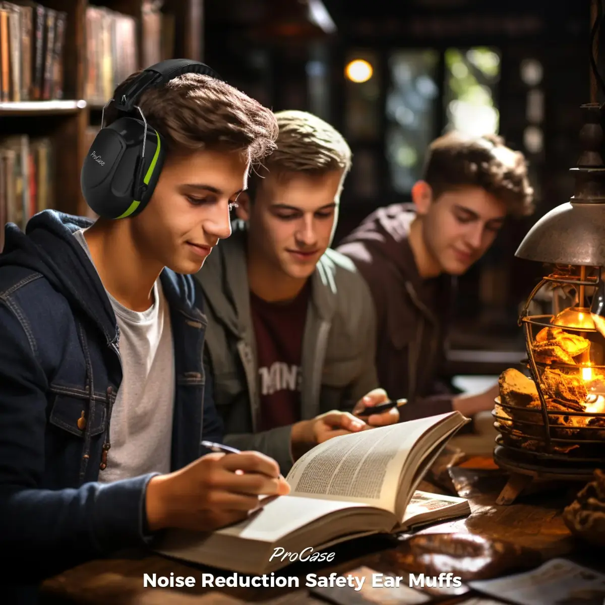 ProCase Hearing Protection Ear Muffs NRR 28dB, Noise Cancelling Headphones | Foldable, Adjustable, Green - view 5