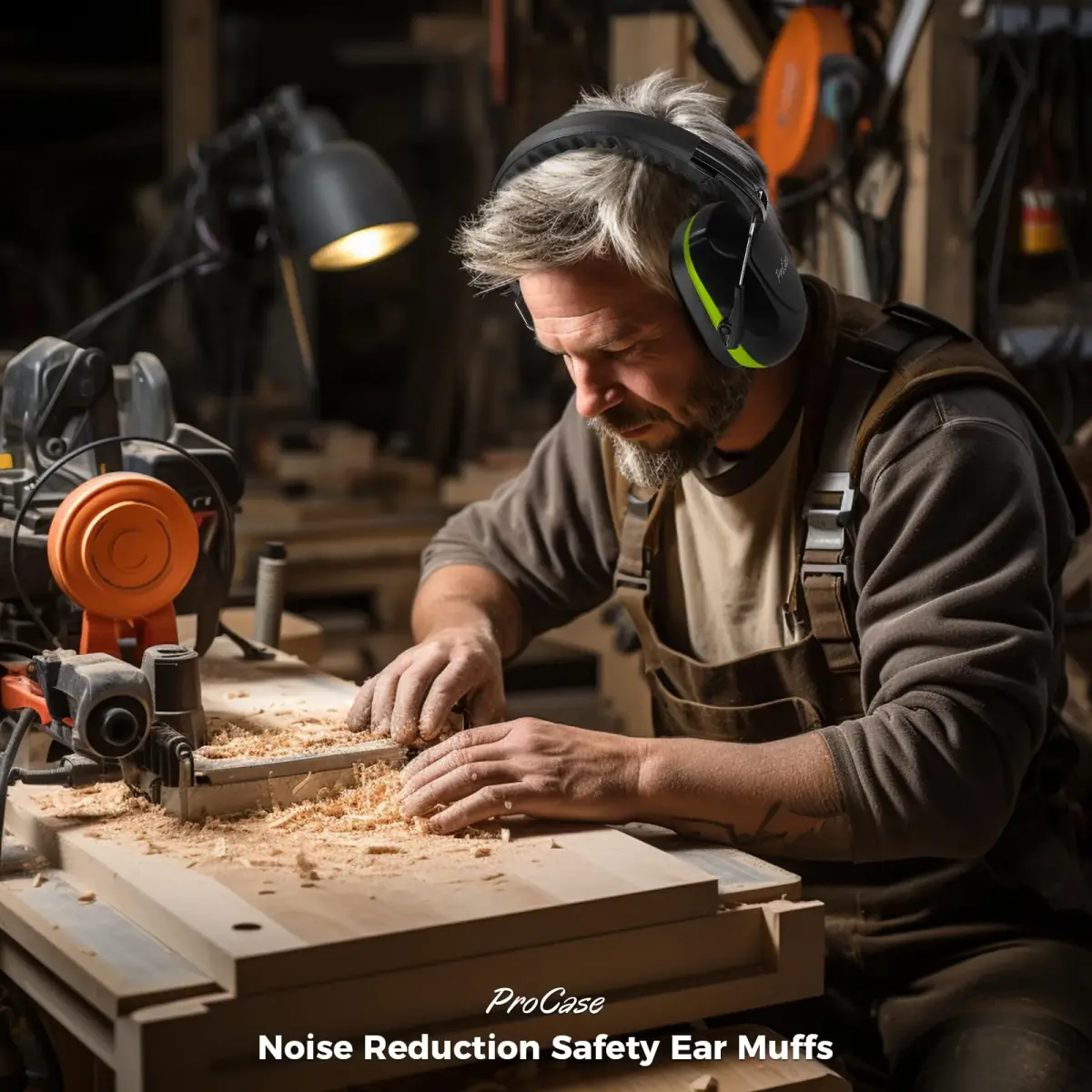 ProCase Hearing Protection Ear Muffs NRR 28dB, Noise Cancelling Headphones | Foldable, Adjustable, Green - view 7