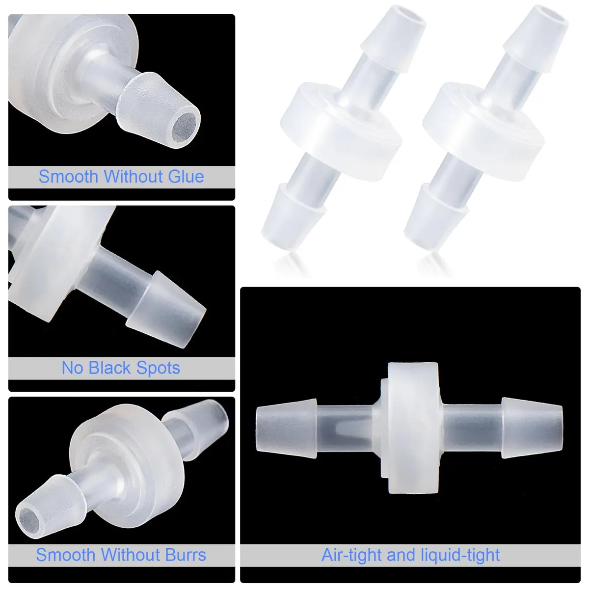 PAGOW 1/4 Inch Check Valve 4 Pack | PVDF Plastic One-Way Barb Hose for Hydraulic & Pneumatic Systems - view 5