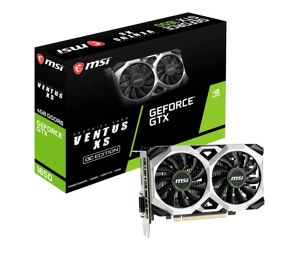MSI GeForce GTX 1650 D6 Ventus XS OC Graphics Card 4GB GDDR6 | Small Form Factor, High Performance - main product image