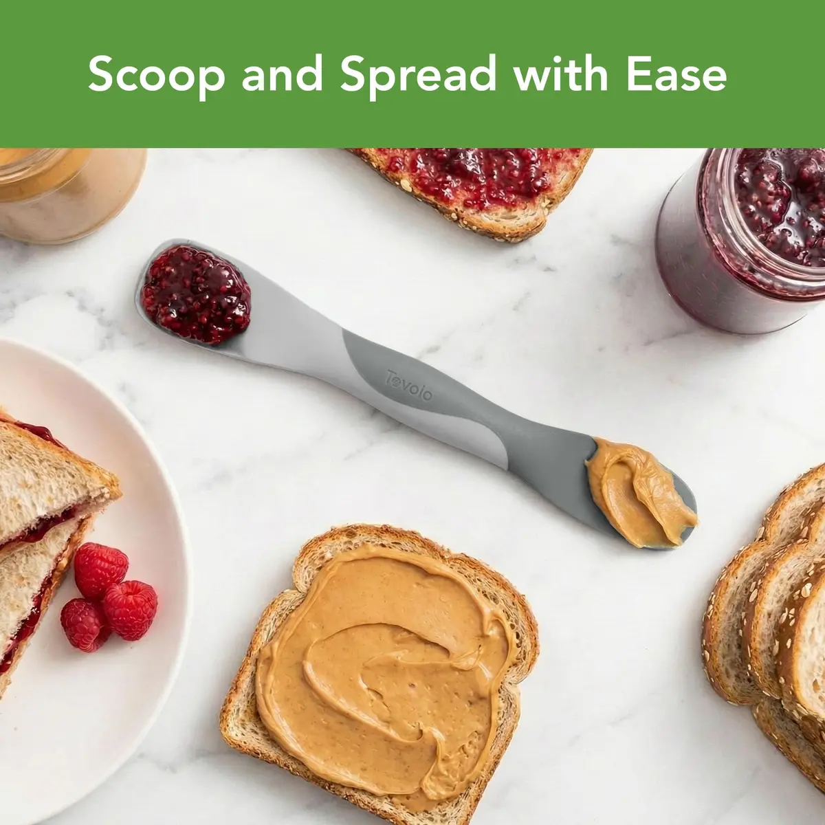 Tovolo Scoop And Spread Mini Gray | Versatile Kitchen Tool for Food Prep & Spreading - view 5