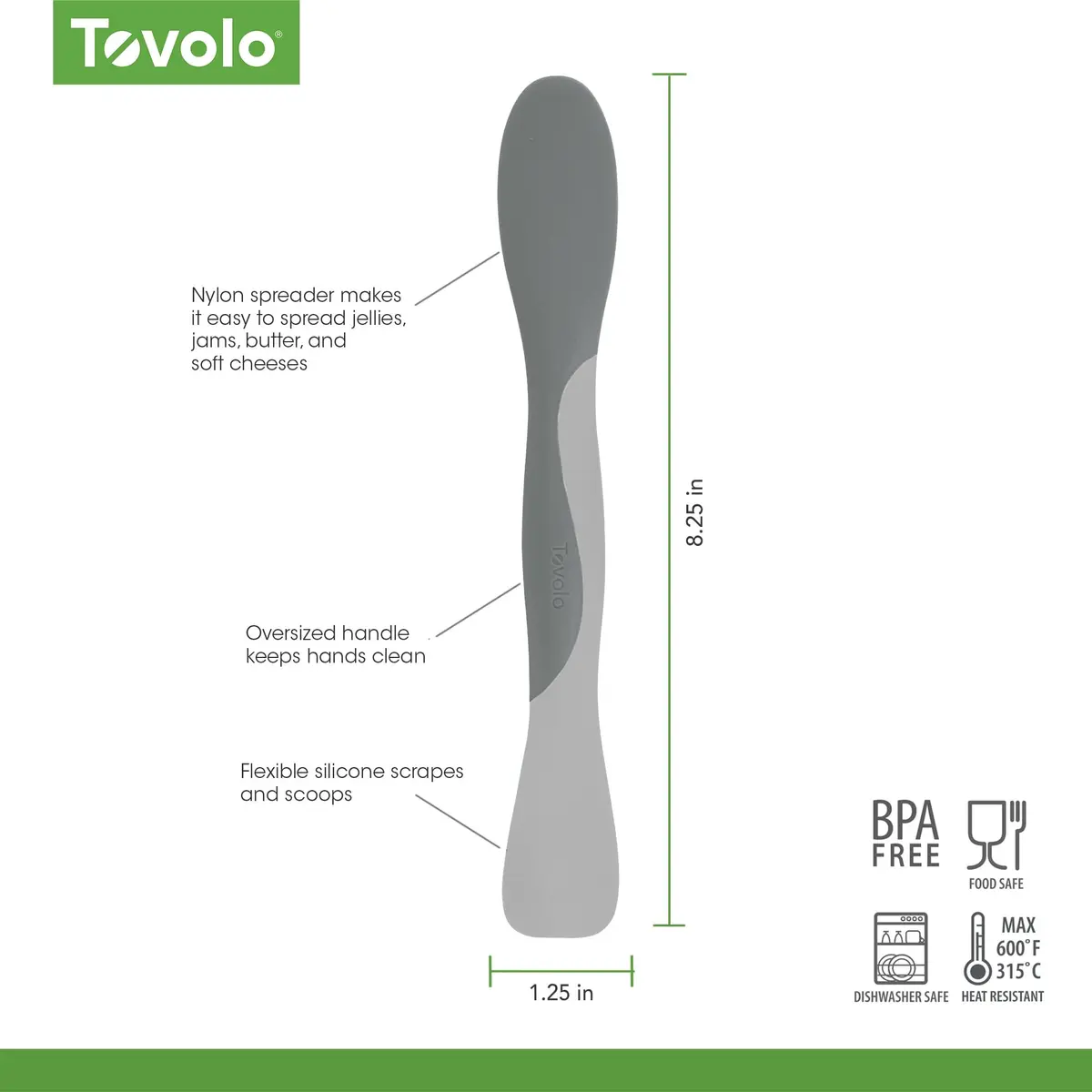 Tovolo Scoop And Spread Mini Gray | Versatile Kitchen Tool for Food Prep & Spreading - view 2