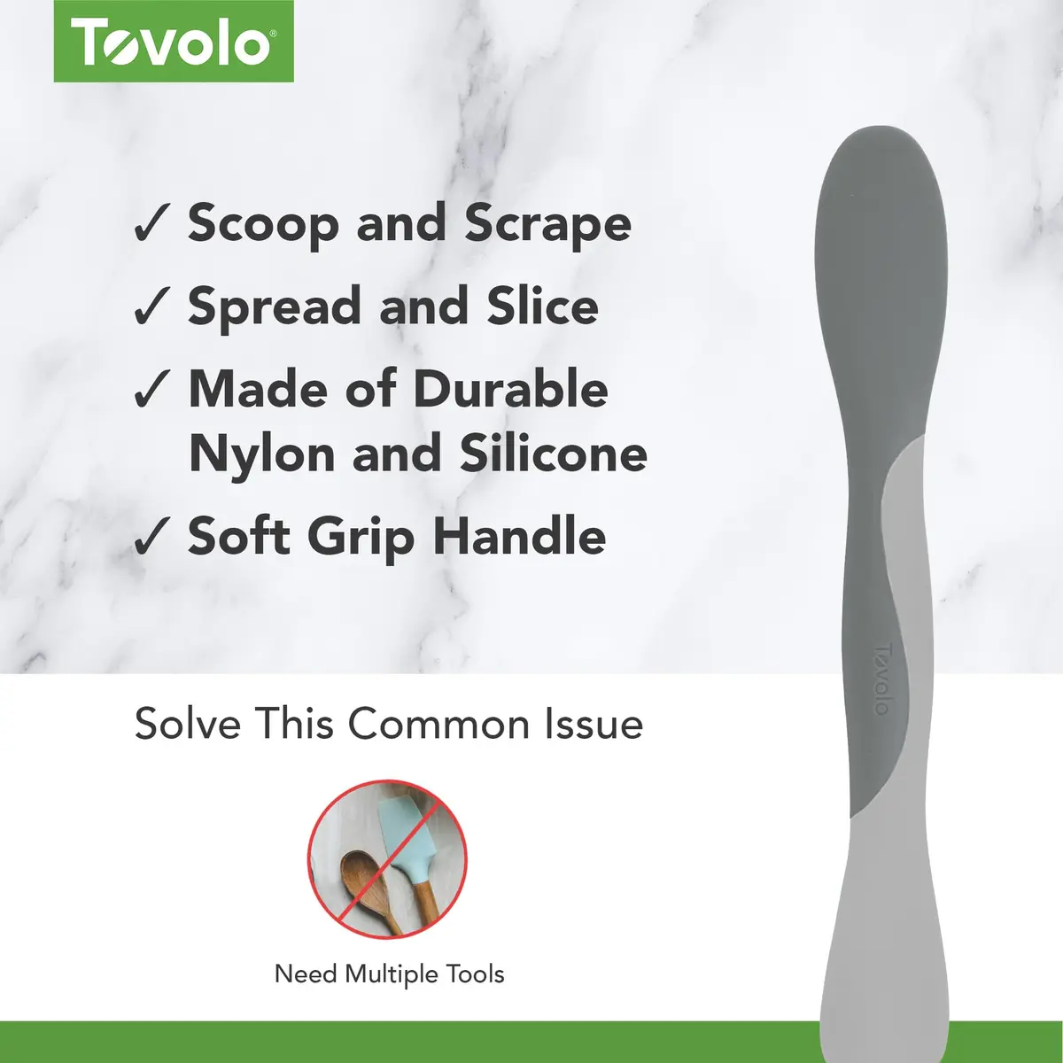 Tovolo Scoop And Spread Mini Gray | Versatile Kitchen Tool for Food Prep & Spreading - view 4