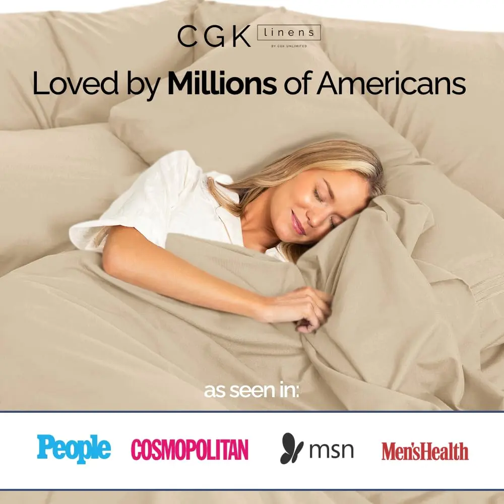 CGK Unlimited Cal King 4 Piece 100% Cotton Sheet Set 269cm (106in) x 274cm (108in) | OEKO-TEX Certified Sateen Weave - view 8