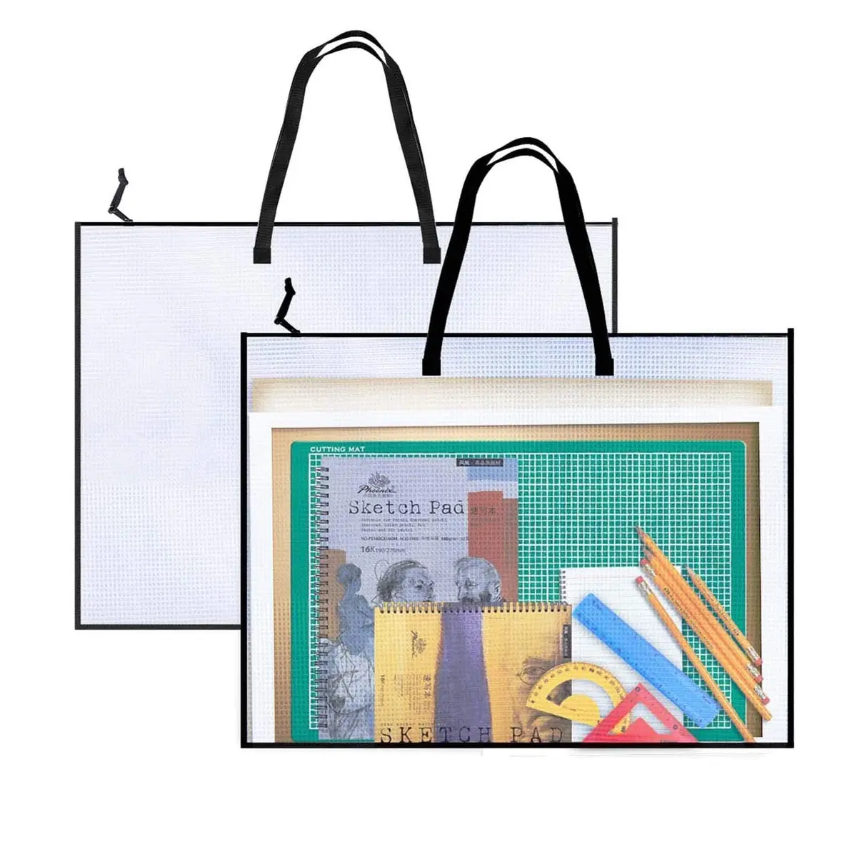 Opret Art Portfolio Bags 19x25 Inch Waterproof Vinyl with Handle and Zipper | Artist & Student Storage - main product image