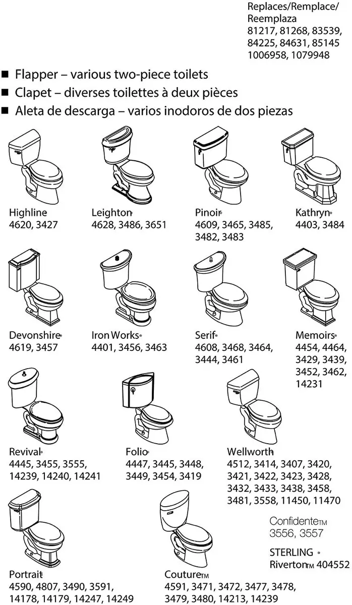 Kohler Blue Part GP85160 Toilet Flapper with Float & Chain - 2 Inch Flush Valve - 5 Pack - view 4