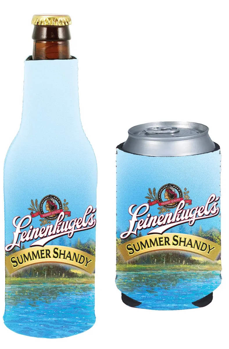 Kolder Licensed Beer Coolie Insulator Sleeve Holder Huggie Can & Bottle Set (Leinenkugels Summer Shandy) - 2 Pack - main product image